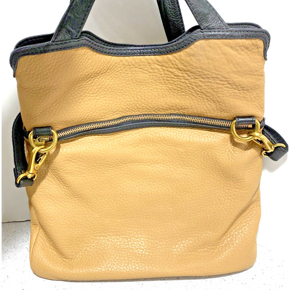 Fossil tan brown leather 2-way messenger bag purse vintage crossbody adjustable - Picture 6 of 11